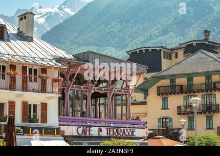 Chamonix in der Stadt, Frankreich Stockfoto