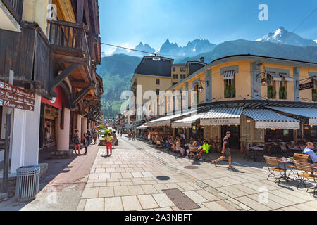 Chamonix in der Stadt, Frankreich Stockfoto