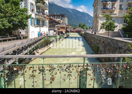 Chamonix in der Stadt, Frankreich Stockfoto