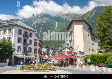 Chamonix in der Stadt, Frankreich Stockfoto