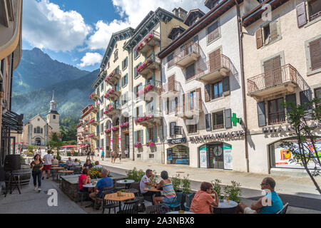 Chamonix in der Stadt, Frankreich Stockfoto