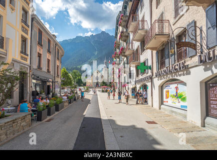 Chamonix in der Stadt, Frankreich Stockfoto