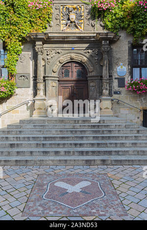 Quedlinburg ist in Europa einer der am besten erhaltenen mittelalterlichen Städte der Renaissance. Es verfügt über eine seltene Kombination aus alten und modernen historischen Schätze. Ein Stockfoto