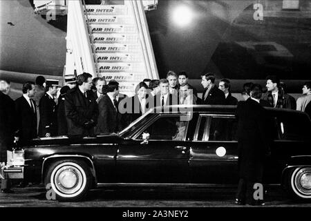 Archive 90 n: amerikanische Vizepräsident Dan Quayle kommt in Lyon, Frankreich Stockfoto