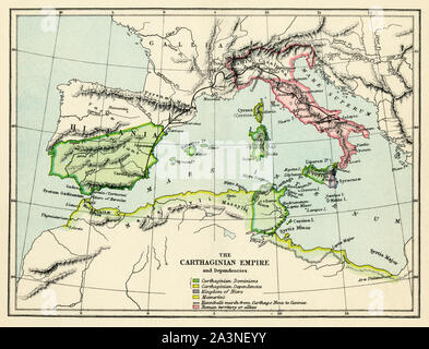 Karthagische Empire, 3. vorchristlichen Jahrhundert. Farblithographie Stockfoto