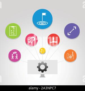 Start Infografiken vektor design. Timeline Konzept gehören Ziel, Innovationen, business plan Symbole. Kann für Bericht, Präsentation, Schaltplan. Stock Vektor