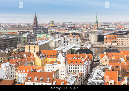 Luftaufnahme von Kopenhagen Stadtbild Innenstadt Stockfoto