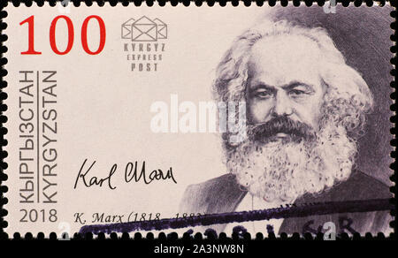 Portrait von philisopher Karl Marx auf Briefmarke Stockfoto