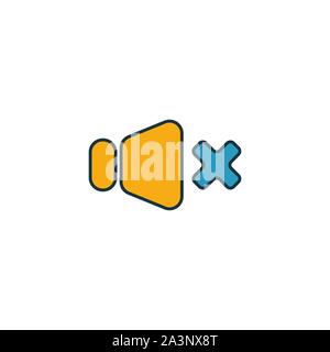 "Stummschaltung"-Symbol. Umrisse gefüllt kreative Anklicken von Audio tasten Sammlung Icons. Premium mute Symbol für Ui, ux, Anwendungen, Software und Infografiken Stock Vektor
