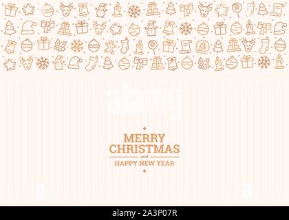 Weihnachten Banner mit Symbolen Stock Vektor