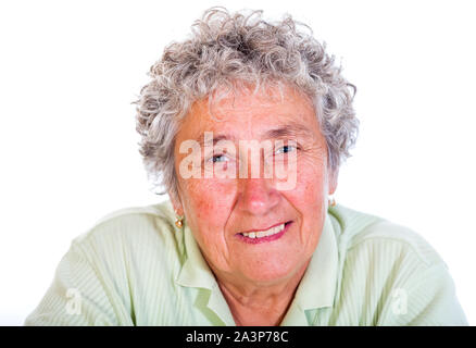 Portrait der süßen gerne ältere Großmutter Stockfoto