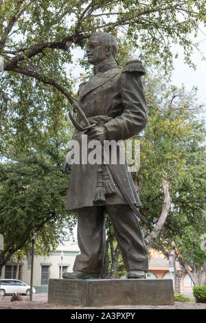 Statue von Ignacio Zaragoza Seguin in San Agustin Plaza in Laredo, Texas Stockfoto
