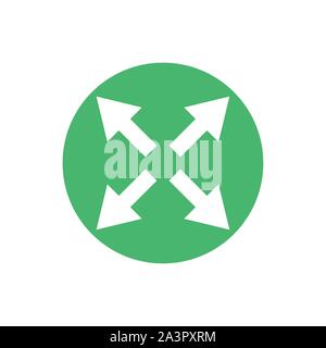 Symbol der vier Pfeile in Abbildung zeigt Farbe Kreis Stock Vektor