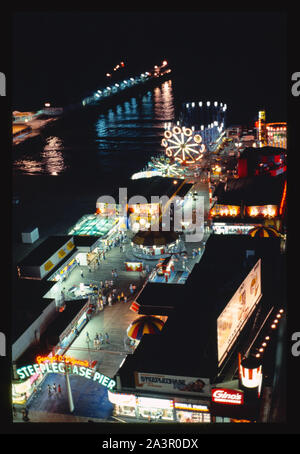 Steeplechase Pier Nacht, Atlantic City, New Jersey Stockfoto