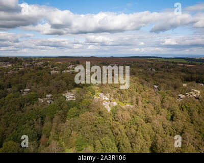 Luftaufnahme von Brimham Rocks in Harrogate, North Yorkshire Stockfoto