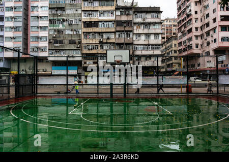 Slumgebiet von Hong Kong, Sham Shui Po Nachbarschaft in Hongkong Stockfoto