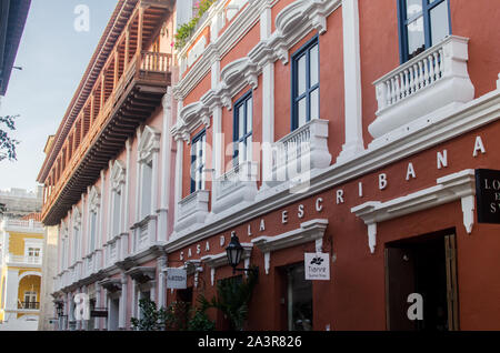 Das Casa de la Escribana, oder Haus des Scribe, ist ein historisches Gebäude im Herzen der Altstadt von Cartagena. Stockfoto