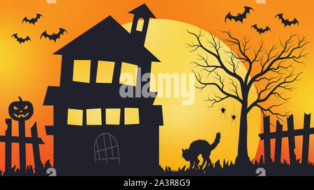 Spooky Halloween Hintergrund, Horror orange hinterlegt. Feier Thema, Halloween Konzept. Stockfoto