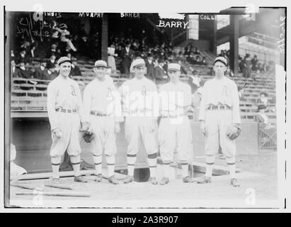 Stuffy McInnis, Eddie Murphy, Frank Baker, Jack Barry, Eddie Collins, Philadelphia AL (Baseball) Stockfoto