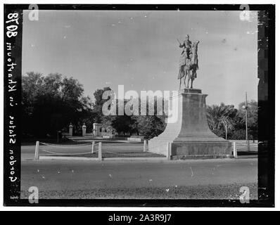 Sudan. Khartum. Bronzene Denkmal von General Gordon auf dem Kamel - zurück an der Kreuzung Stockfoto