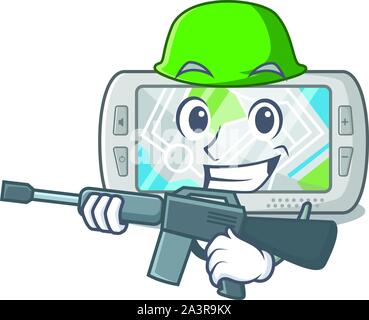 Armee global positioning system in der Karikatur Stock Vektor