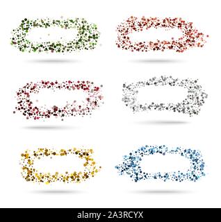 Satz von Hellen Abstract Kreise Frames Gestaltungselemente, Vector Illustration. Stock Vektor