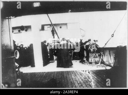 Überlebende der Titanic an Bord der CARPATHIA Stockfoto