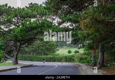 Straße in Dalat, Vietnam. Da Lat war als Resort von der Französischen in den frühen 1900er Jahren entwickelt. Stockfoto