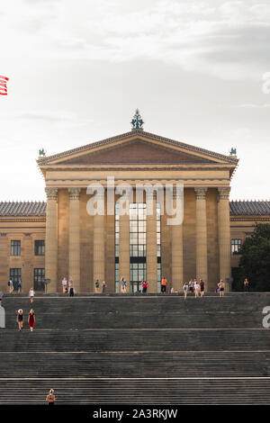 Philadelphia Museum der Kunst, Ansicht der neoklassischen Eingang zum Philadelphia Museum der Kunst im Osten Fairmount Park, Philadelphia, PA, USA Stockfoto