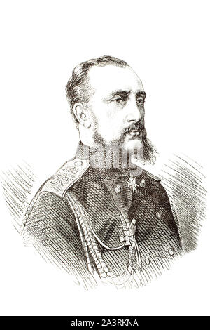 Grand Duke Nicholas Nikolaevich von Russland (1831 - 1891) war der dritte Sohn von Zar Nikolaus I. von Russland. Als Feldmarschall er die Russische ar ein Einschaltbefehl gegeben wurde Stockfoto