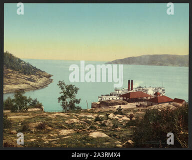 Tadousac Landing und der Mündung des Flusses Saguenay Stockfoto