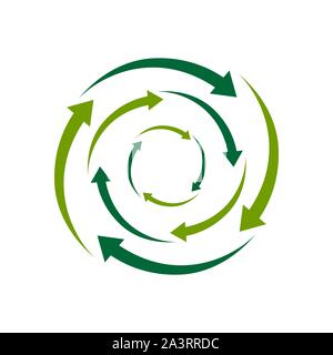 Ökologische Kreis Pfeile Recycling Logo. Recycling Zeichen kreative Illustration Konzept. Stock Vektor