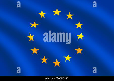 Wehende Flagge der Europäischen Union. Stockfoto