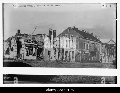 Tapiau, Ostpreußen, zerstört durch die Russen Stockfoto