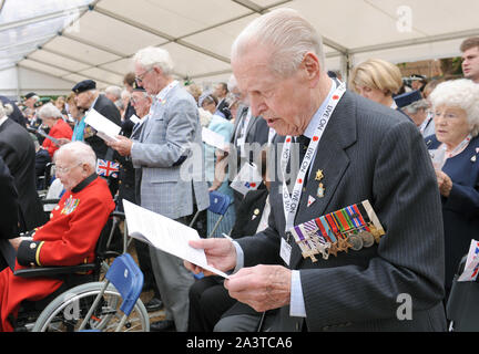 Foto muss Gutgeschrieben © Jeff Spicer/Alpha Presse 079859 15/08/2015 VJ-Tag 70 Gedenkfeiern an Horseguards in London. Stockfoto