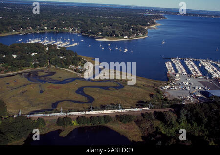 Testlauf der high-speed Amtrak Acela train in New England vor der Inbetriebnahme Stockfoto