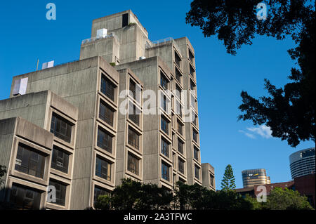 22.09.2019, Sydney, New South Wales, Australien - Ansicht des Sirius Gebäude, ein sozialer Wohnungsbau Apartmentanlage in den Felsen. Stockfoto