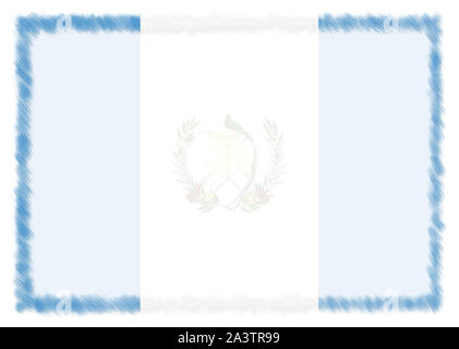 Grenze mit Guatemala Flagge. Pinselstrich. Vorlage Elemente für Ihr Zertifikat und Diplom. Horizontale Ausrichtung. Stockfoto