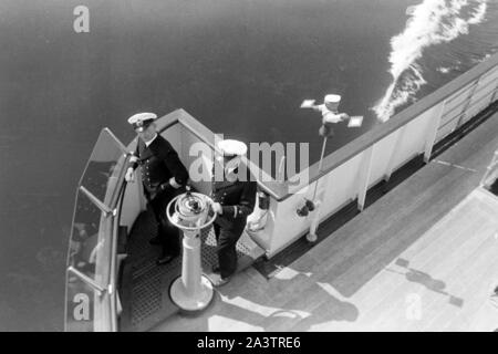 Ein Deck der Kaiser, Seedienst Ostpreußen, 1934-1939. An Bord der Kaiser, Marine Services Ostpreußen, 1934-1939. Stockfoto