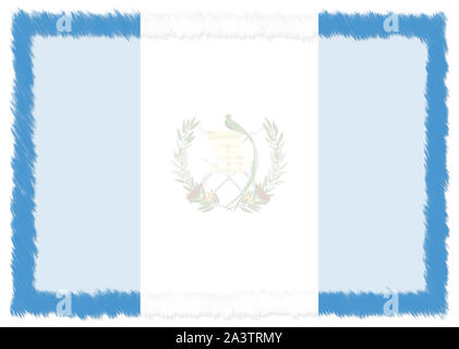 Grenze mit Guatemala Flagge. Pinselstrich. Vorlage Elemente für Ihr Zertifikat und Diplom. Horizontale Ausrichtung. Stockfoto