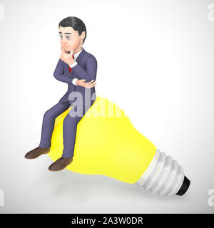 Ideen und Inspiration Konzept durch eine Glühbirne dargestellt. Brainstorming business Gedanken und Pläne 3D-Darstellung Stockfoto