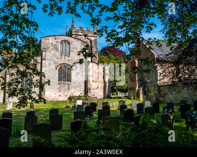 Kirche St. Maria und St. Barlock in Norbury Manor in Derbyshire UK Stockfoto