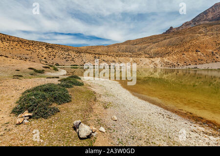 Dhankar Lake. Spiti Valley, Himachal Pradesh, Indien Stockfoto