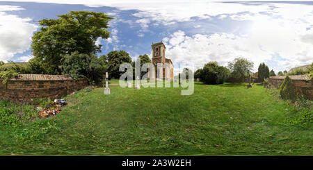 360 Grad Panorama Ansicht von Panorama, die hl. Maria Magdalena Kirche, Willen, Milton Keynes, erbaut 1685 von Roberts Hooke, Denkmalgeschützte, 2009