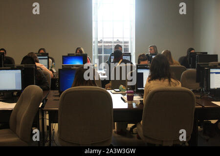 Studenten in einem Computer Labor an der Liberty University in Lynchburg, VA, USA Stockfoto