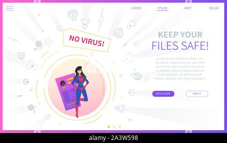 Antivirus Software konzept Landung Webseite Schablone Stock Vektor