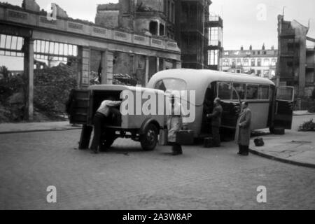 Leipziger Herbstmesse 1948. Herbst Messe in Leipzig, 1948. Stockfoto