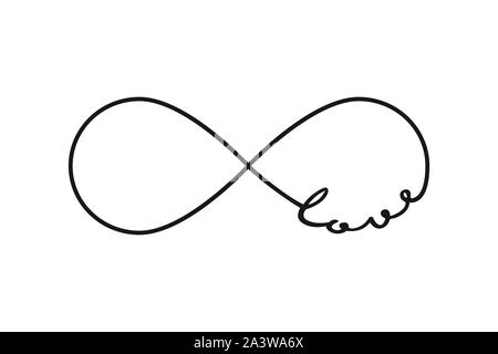 Liebe - infinity Symbol. Wiederholung und uneingeschränkte Zyklizität Zeichen Stock Vektor