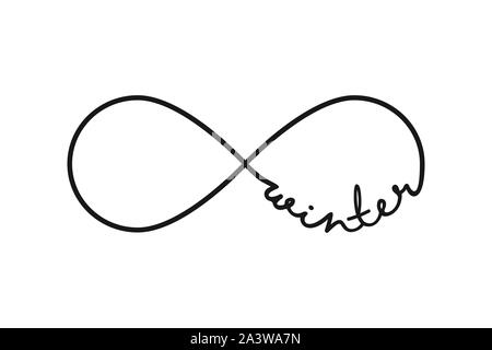 Winter-infinity Symbol. Wiederholung und uneingeschränkte Zyklizität Zeichen Stock Vektor