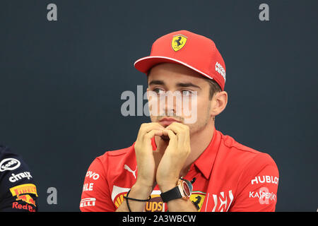 Suzuka Circuit, Suzuka City, Japan. 10 Okt, 2019. Formel 1 Grand Prix, Ankunft Tag; Scuderia Ferrari, Charles Leclerc - Redaktionelle Verwendung Credit: Aktion plus Sport/Alamy leben Nachrichten Stockfoto